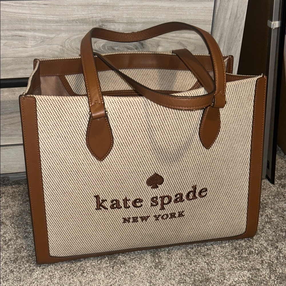 Kate Spade Cream and Tan Tote Bag